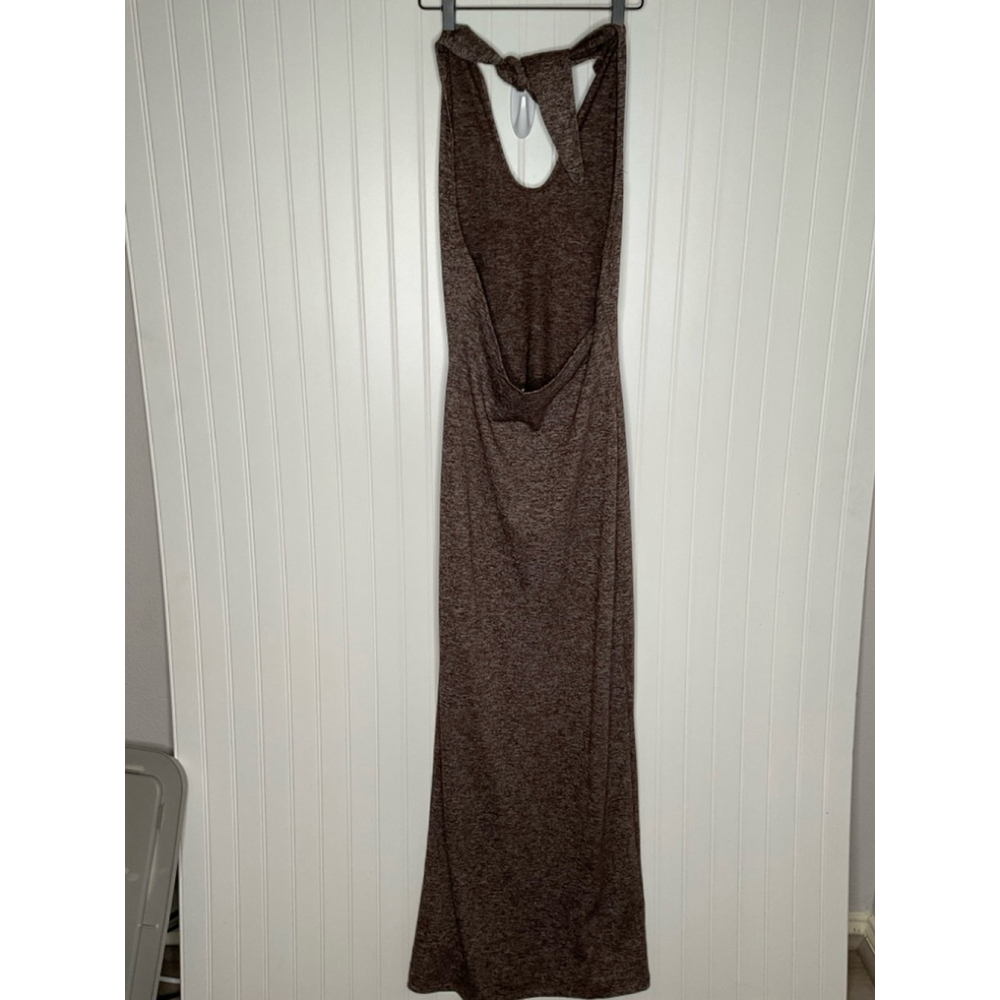 Women's NA-KD Maxi Dress Size M Brown Halter Neck - Picture 6 of 8